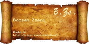 Bocsan Zseni névjegykártya